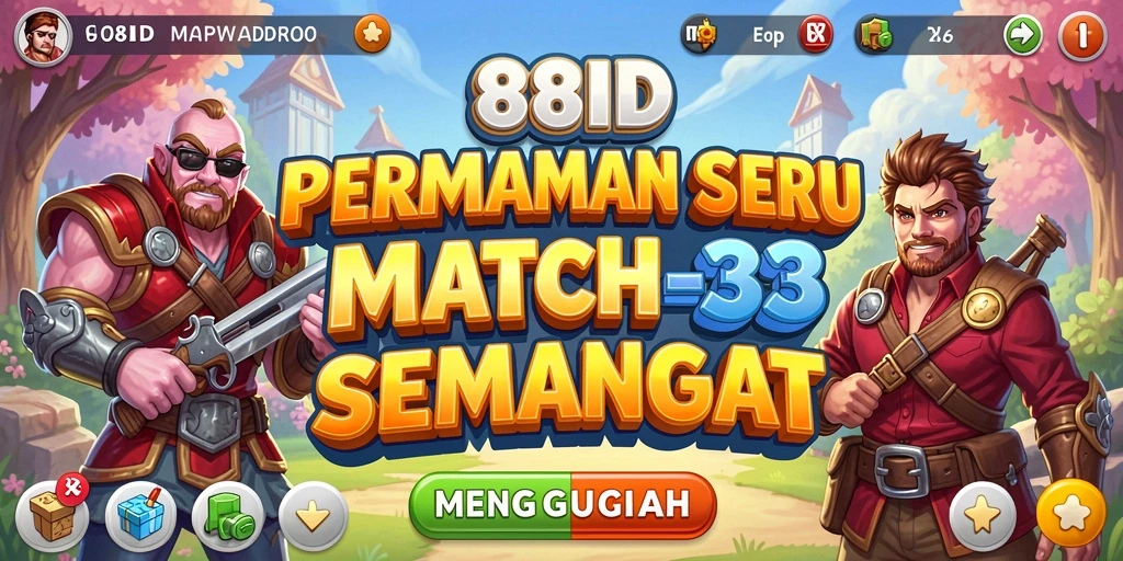 Screenshot tampilan gameplay seru 88ID Match-3.