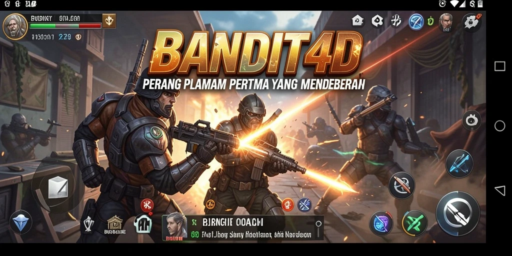 Tampilan gameplay intens dari BANDIT4D yang menegangkan.