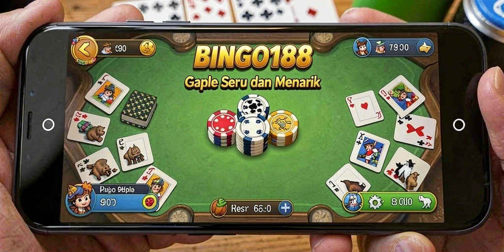 Tampilan gameplay seru di BINGO188 dengan fitur Gaple interaktif.