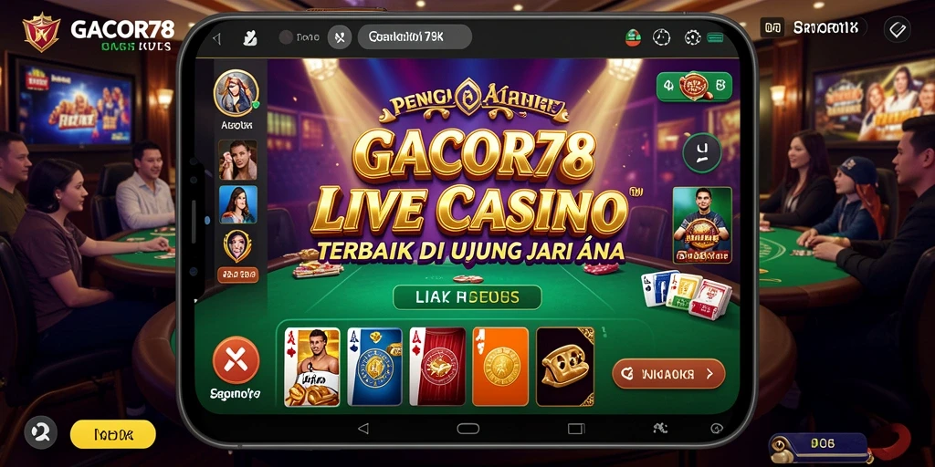 Tampilan menarik dari gameplay Live Casino GACOR78 dengan dealer langsung.