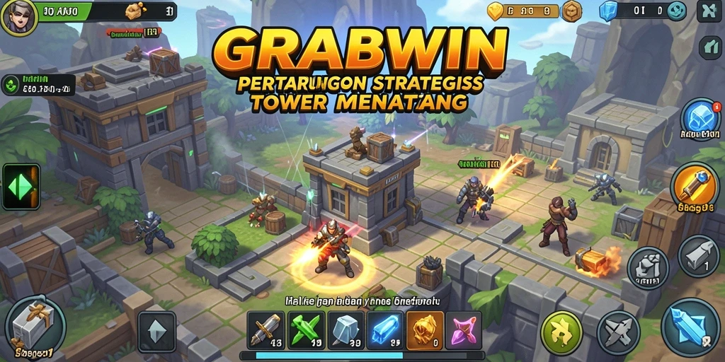Tampilan gameplay <strong>GRABWIN</strong> yang seru dan strategis dalam Tower Defense.