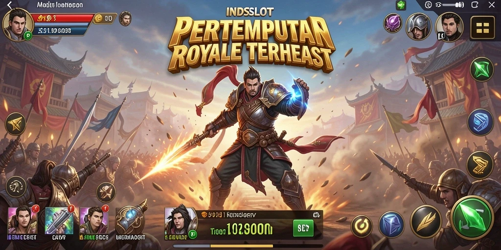 Tampilan gameplay seru dari INDSLOT dalam pertempuran Battle Royale.