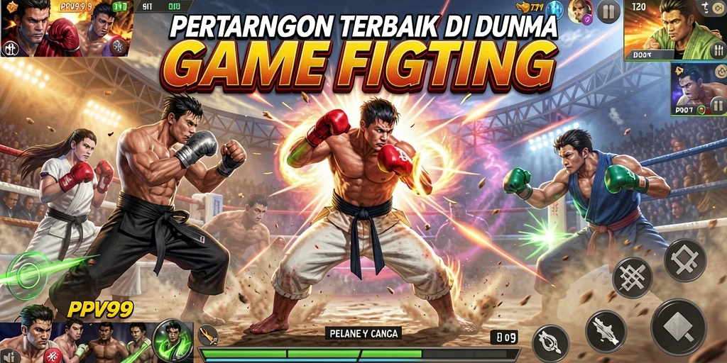 Screenshot PPV99 menampilkan aksi pertarungan yang mendebarkan antara dua karakter.