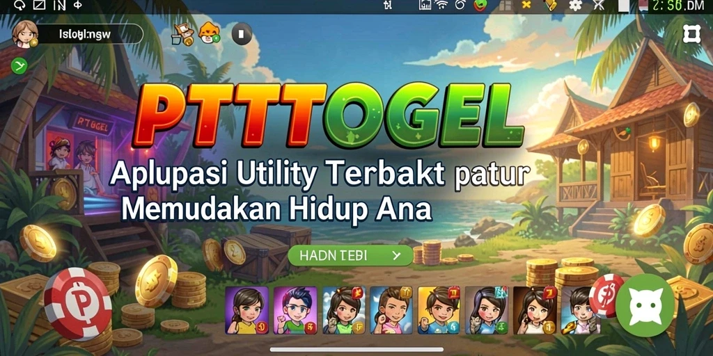 Tampilan screenshot utama PTTOGEL dengan berbagai fitur utility yang menarik.